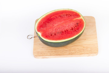 Slice of watermelon on white background