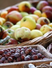 Hazelnuts and apples