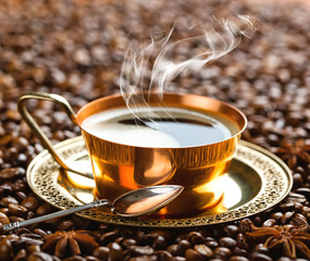 Black coffee in oriental style