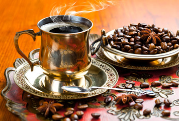 Black coffee in oriental style