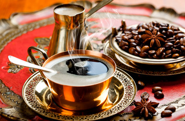 Black coffee in oriental style