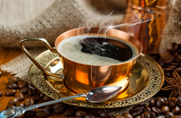 Black coffee in oriental style
