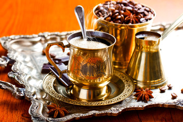 Black coffee in oriental style