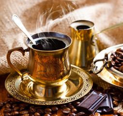 Black coffee in oriental style