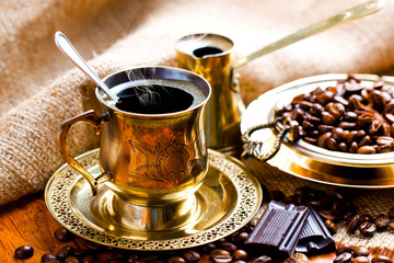Black coffee in oriental style