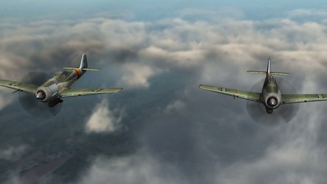 WW2 Focke-Wulf FW 190 Airplane in fly - close up