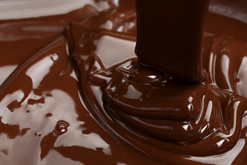 melted dark chocolate flow