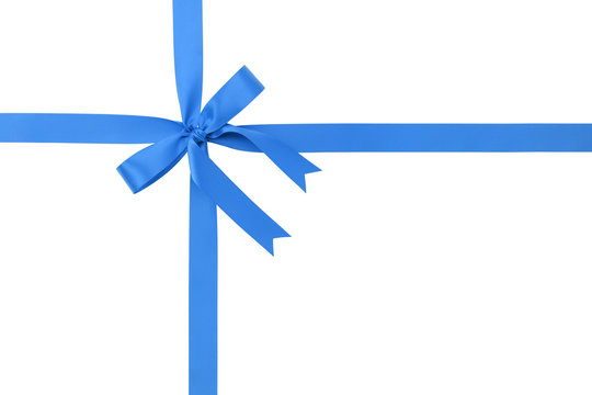 classic blue ribbon bow for packaging gifts