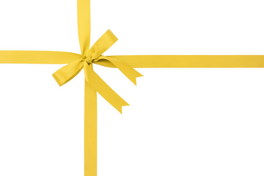 classic yellow ribbon bow for packaging gifts