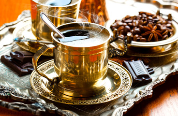 Black coffee in oriental style