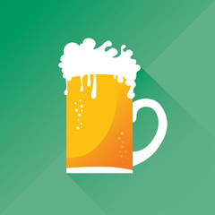 Cold beer stein full of blonde draft  beer