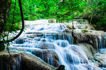 Waterfall in the Jungle at Kanchanaburi Province, Thailand