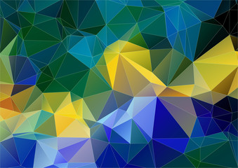 Yellow green blue polygonal background