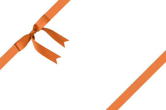 composition for packaging with classic orange ribbon bow