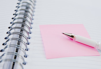 stylo bille sur cahier ligné a spirales