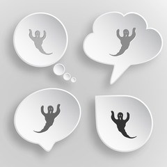 Fototapeta premium Ghost. White flat vector buttons on gray background.