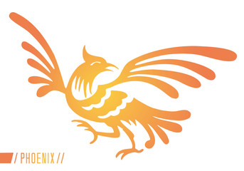 yellow and orange representation of the mythical Phoenix
