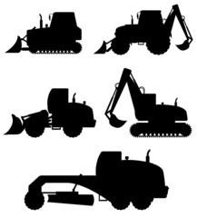 car equipment for construction work black silhouette vector illu © kontur-vid
