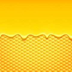 Yellow pattern with honeycomb and honey drips.