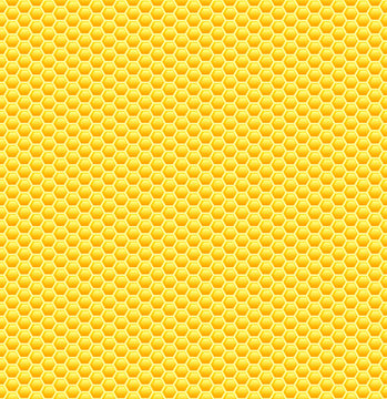 Seamless Glossy Yellow Honeycomb Pattern.