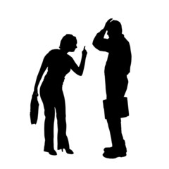 Vector silhouette of a couple.