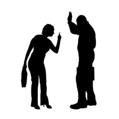 Vector silhouette of a couple.