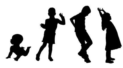 Vector silhouette of children.