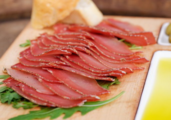 Spanish ham tapas plate