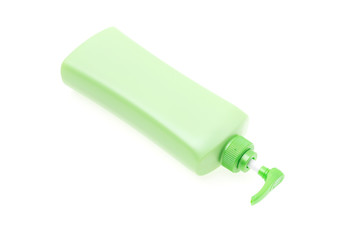 Plastic lotion bottle isolated