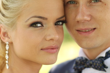 Groom looking at his bride