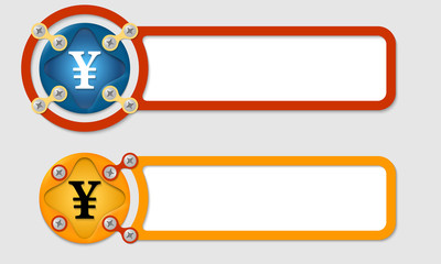 abstract boxes for any text with yen symbol