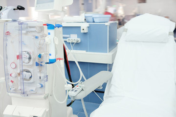 dialysis equipment in an interior of a hospital