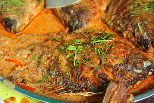 Fried fish with coconut - Asian food