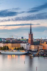 Wall murals Stockholm Scenic summer night panorama of  Stockholm, Sweden