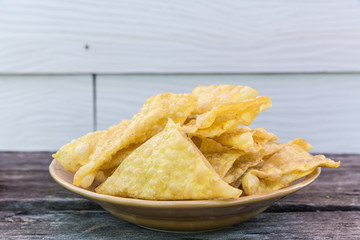 isolated Deep Fried Wonton