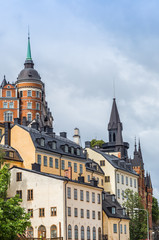 Ppanorama of the Old Town  in Stockholm, Sweden