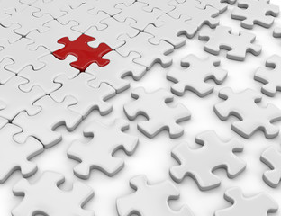 Fototapeta premium puzzule con tassello rosso di riferimento