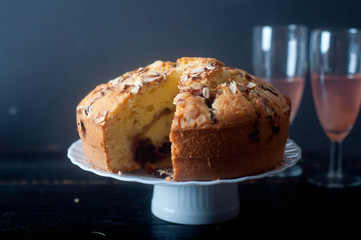 Viennese cake with blueberries
