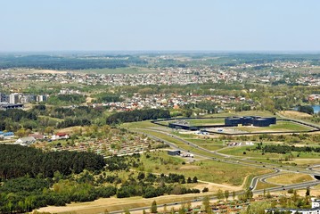 Fototapeta premium Vilnius city capital of Lithuania aerial view