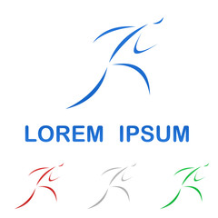 Stylized runner symbol design set