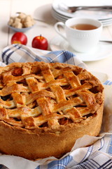 Appeltaart, homemade traditional dutch apple cake