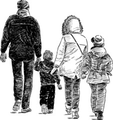 family on a walk