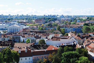 Fototapeta premium Vilnius city aerial view from Vilnius University tower