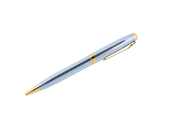 Silver pen isolated on a white background