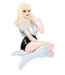 fashion illustration Woman Pin-up girl style