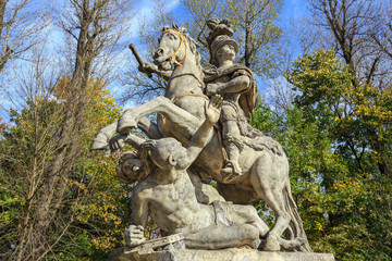 Fototapeta premium Monument of King John III Sobieski in Warsaw, Agrykola street