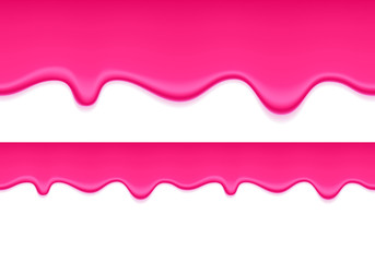 Pink jelly dripping background. Liquid flow.