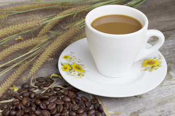 countryside,Cup of art coffee