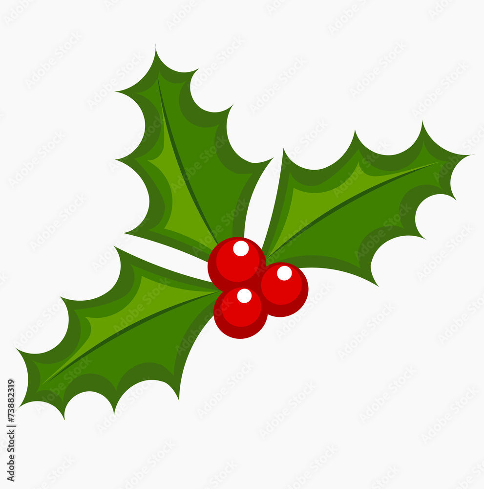 Sticker Holly berry vector