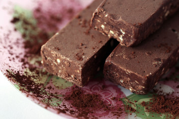 Fototapeta na wymiar Delicious chocolate on plate